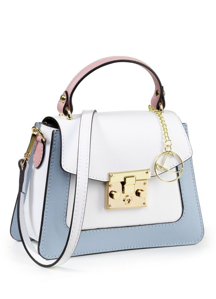 Laurina, Mini-Tasche, Damen, mit abnehmbarem Umh&auml;ngeriemen WEISS-BLAU-ROS&Eacute;