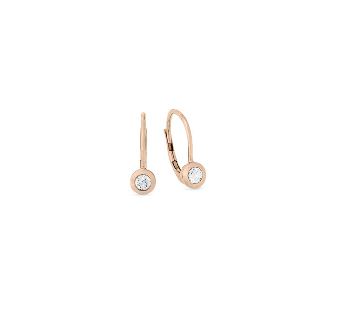 Elegante Ohrringe in Roségold mit Brillant 