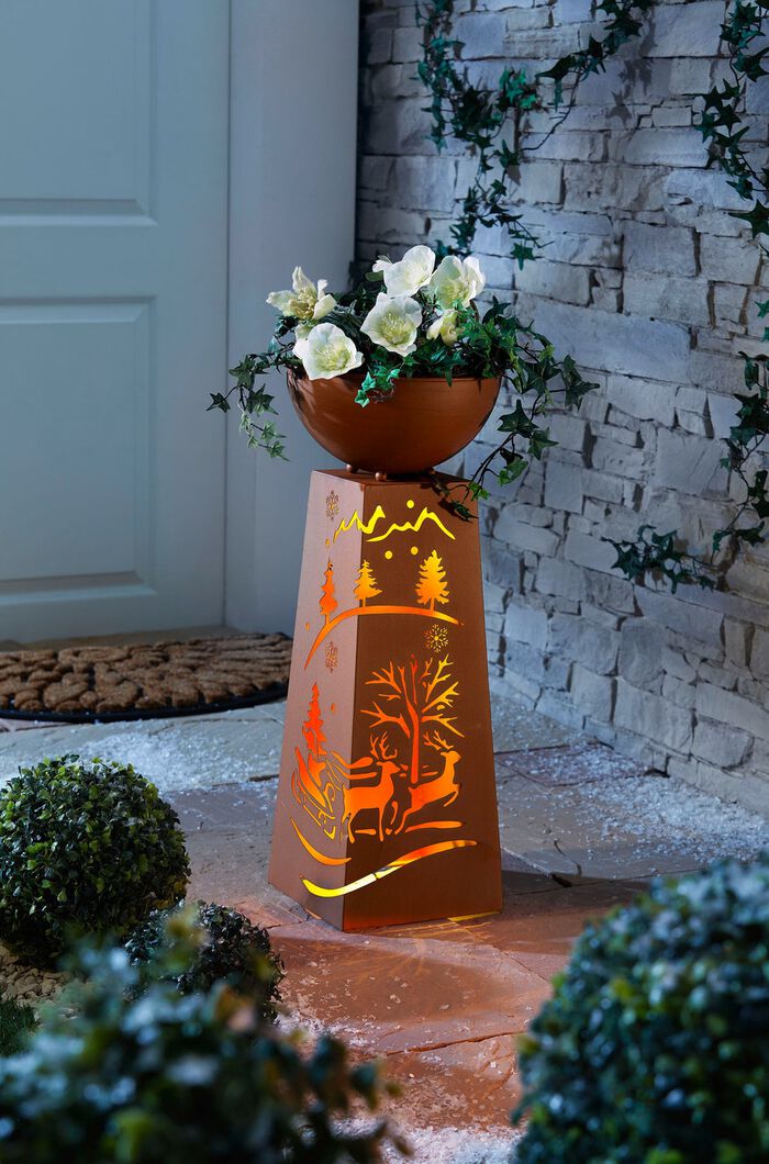 Dekos&auml;ule aus Metall in Rostoptik 