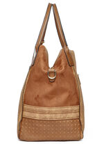 Collezione Alessandro Tasche aus teilweise reptilgepr&auml;gtem Veloursmaterial COGNAC