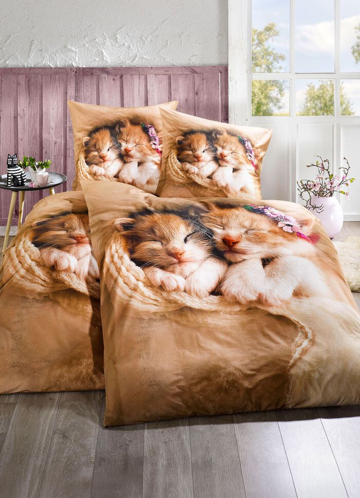 &raquo;Dobnig&raquo; Bettw&auml;sche mit Katzenkindern 