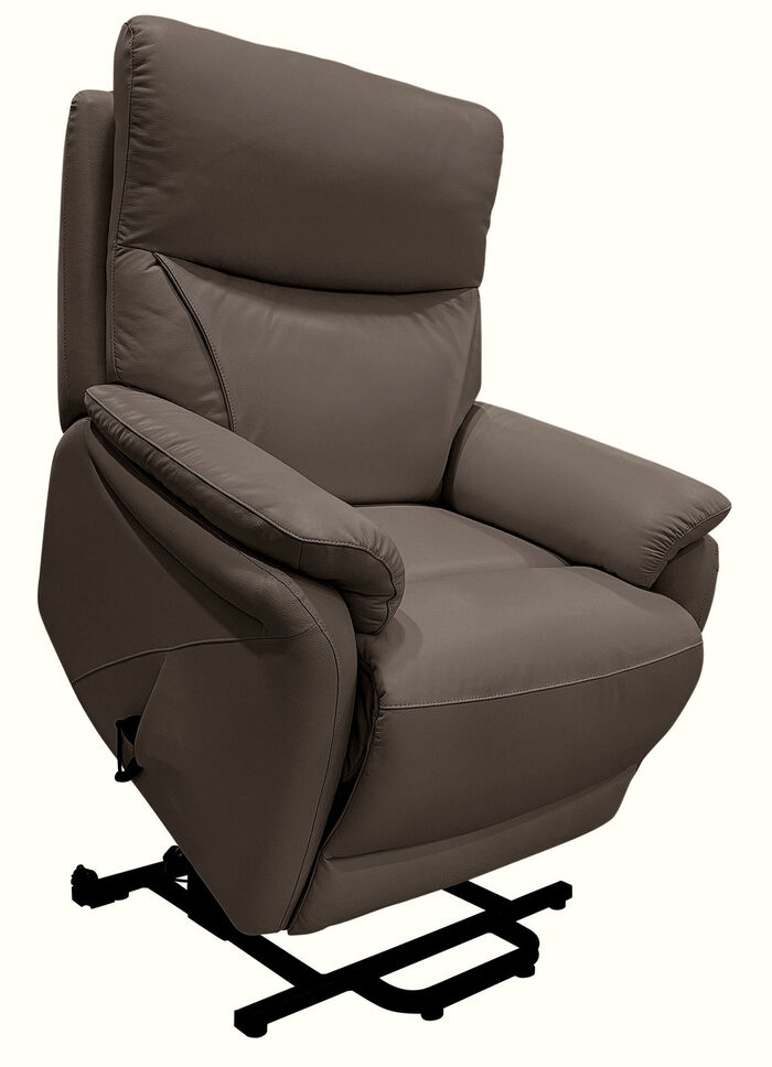 Leder-TV-Sessel mit XXL-Sitzkomfort und Aufstehhilfe, 