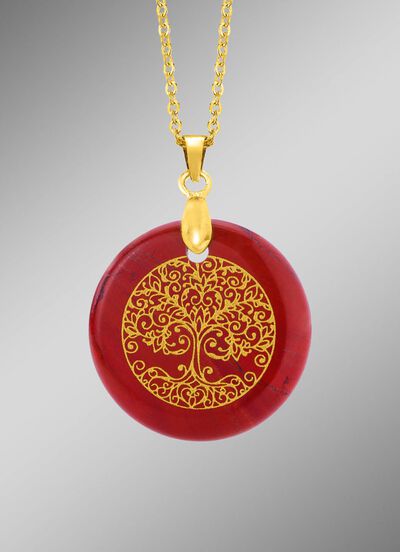 Lebensbaum-Anh&auml;nger mit Jaspis  