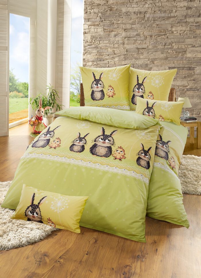 Fein-Renforc&eacute; Bettw&auml;sche-Garnitur aus 100% Baumwolle BUNT