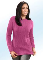 Pullover mit Strukturmix BEERE