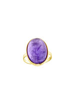 Damenring mit echt Amethyst-Cabochon 