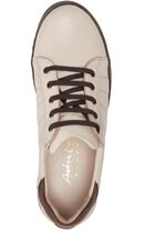 Andrea Conti Schn&uuml;r-Sneaker mit r&uuml;ckw&auml;rtigem Kontrast-Besatz BEIGE