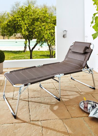 XXL-Gartenliege mit 4-fach verstellbarem Kopfteil 