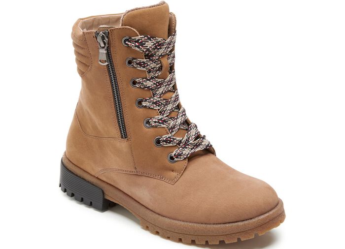 Waldl&auml;ufer Schn&uuml;r-Stiefelette aus bestem Nubukleder CAMEL