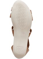 Andrea Conti Sandale mit r&uuml;ckw&auml;rtigem Reissverschluss COGNAC