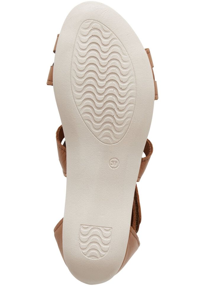 Andrea Conti Sandale mit r&uuml;ckw&auml;rtigem Reissverschluss COGNAC