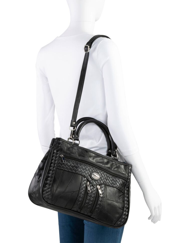 Tasche in Patchwork-Verarbeitung SCHWARZ