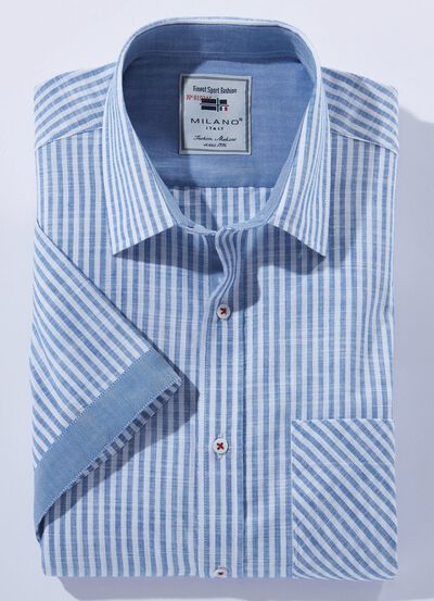 Gestreiftes &laquo;Milano Italy&raquo;-Hemd in 4 Farben 