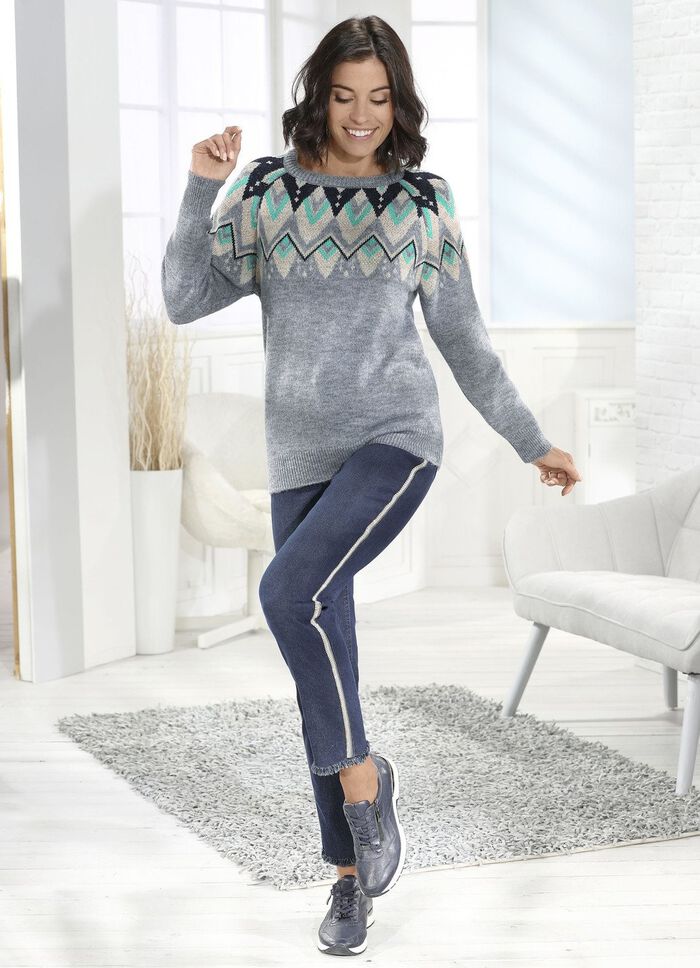 Edel-Jeans mit Strasssteinchen DUNKELBLAU