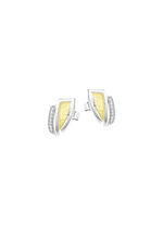 Moderne Ohrstecker in Bicolor mit Zirkonia 