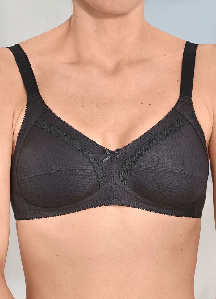 Naturana Zweierpack  BH mit dekorativem Spitzenband in den Cups 