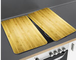 Herdabdeckplatten in Holzoptik, 2er-Set 