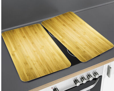 Herdabdeckplatten in Holzoptik, 2er-Set - 