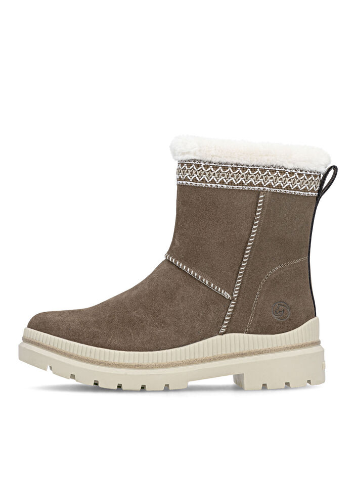 Remonte, gefütterte Damen-Stiefeletten, Winterschuhe, Weite G, mit Lammfell BRAUN