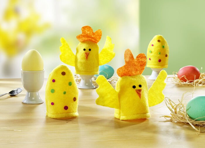 Originelle Eierw&auml;rmer aus Textilmaterial, 4er-Set 