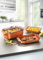 Livington Copperline WonderCooker inkl. Glasdeckel und Gittereinsatz, 