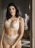 Miss Mary Miederslip mit unterlegter Elastikspitze im Vorderteil BEIGE