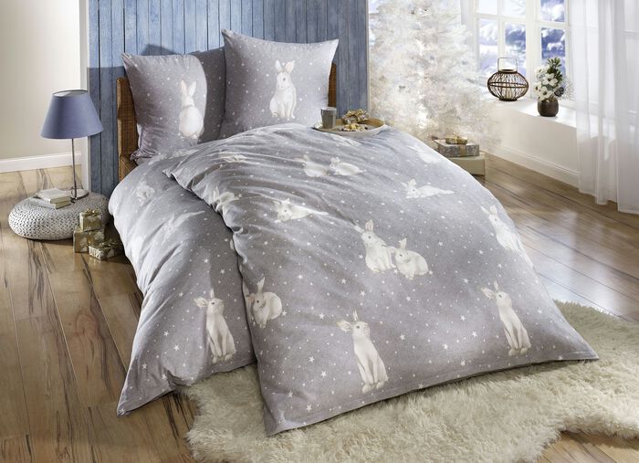 Bettwäsche-Garnitur aus dem Hause irisette GRAU