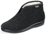 Reissverschluss-Stiefelette aus weichem Textilmaterial SCHWARZ