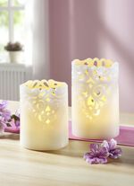 LED-Kerzen, 2er-Set CREME