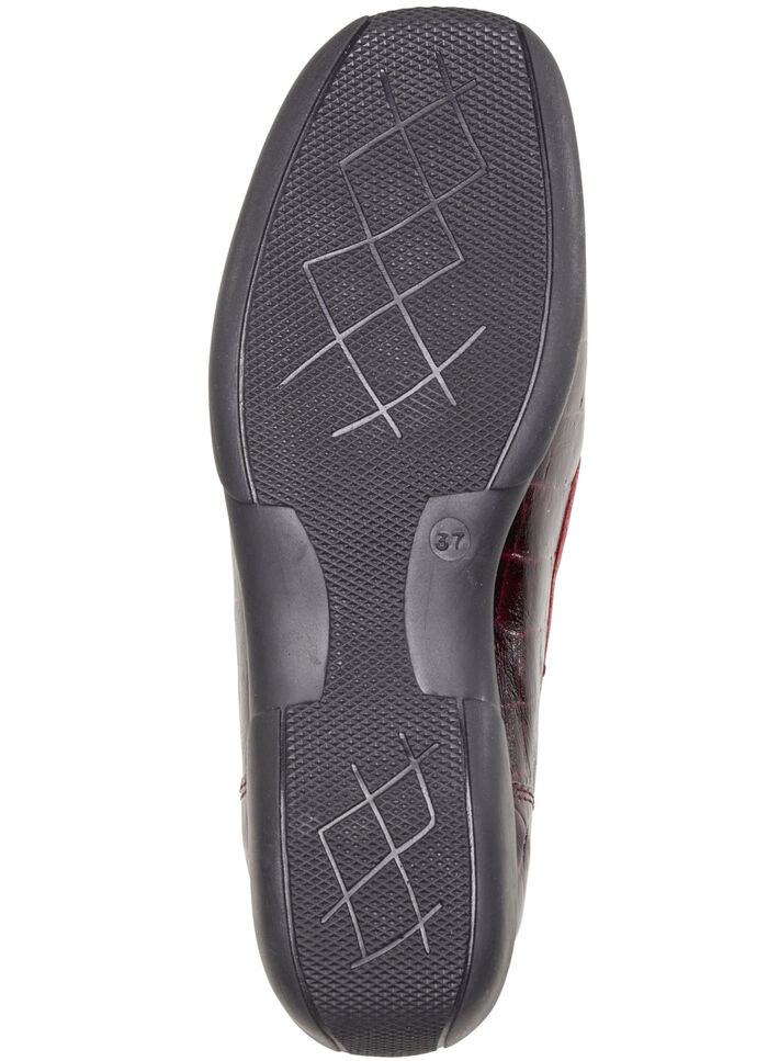 ELENA EDEN Mokassin-Slipper aus krokogepr&auml;gtem Chevreauleder BORDEAUX