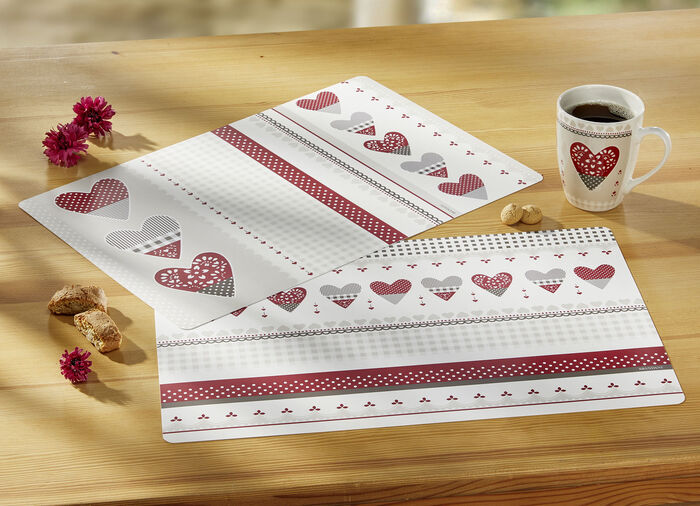 Platz-Set  2-teilig, mit romantischem Motiv 