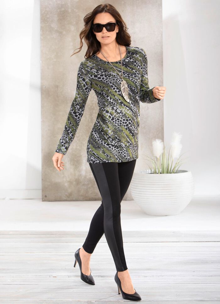 Leggings im interresanten Materialmix 