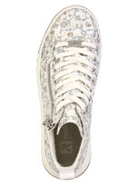 Rieker, modische Damen-Boots, Weite G, mit herausnehmbarem Fussbett WEISS-BUNT