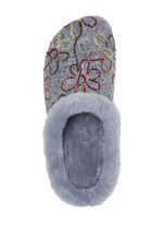 Mubb Wollfilz-Pantoffel mit bunter Blüten-Stickerei GRAU