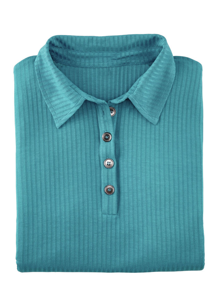 Laurina Poloshirt mit Knopfleiste, 