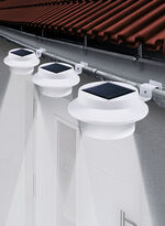 Dachrinnen-Lampe, 3er-Set WEISS
