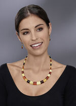 Halskette mit echt Bernstein im Verlauf 