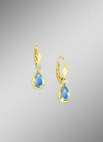 Ohrringe mit Blautopas und synth. Zirkonia 