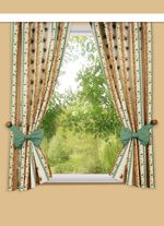 Einzelschal in Leinen-Optik mit Universalschienenband NATUR-BUNT