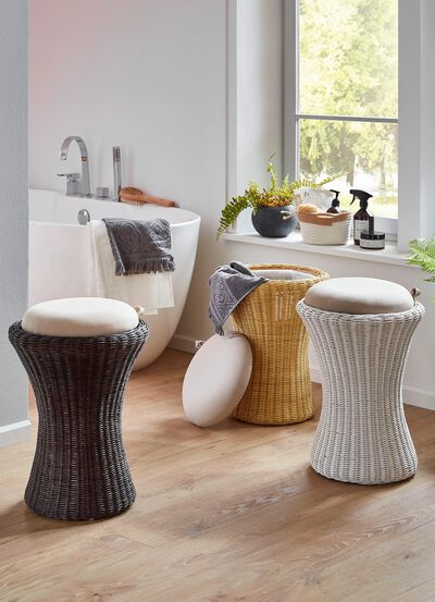 Sitzw&auml;schekorb aus Rattangeflecht 