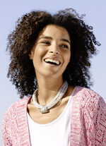 Textilkette mit Kristallstein Anh&auml;nger 