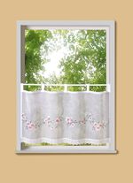 Kurzvorhang Blumenbl&uuml;ten mit Schlaufen 