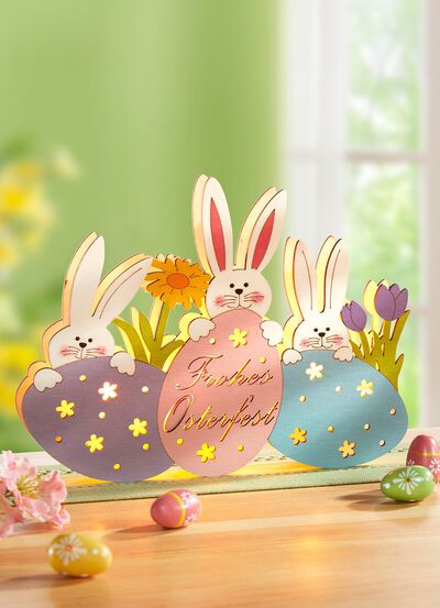 Beleuchtete Dekoration aus Holz 