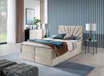 Boxspringbett mit abnehmbaren Topper BEIGE
