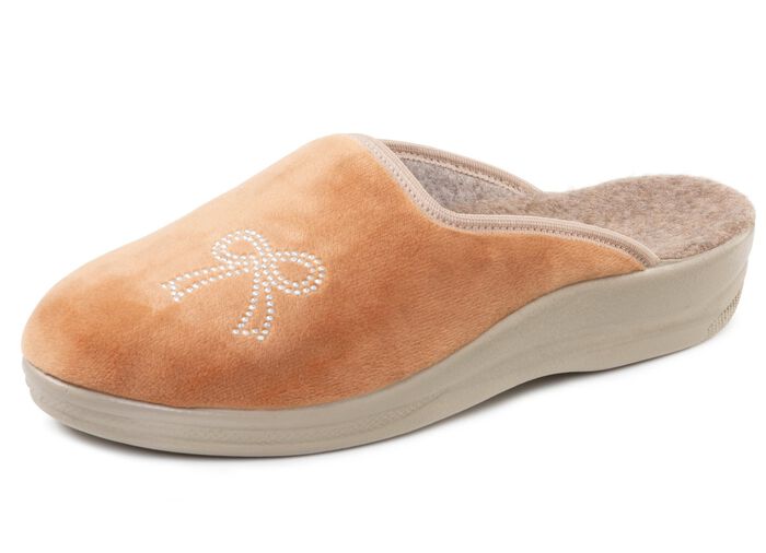 Zweierpack, klassische Damen-Hausschuhe, Weite G, mit funkelnden Glitzersteinchen 