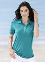 Laurina Poloshirt mit Knopfleiste, 
