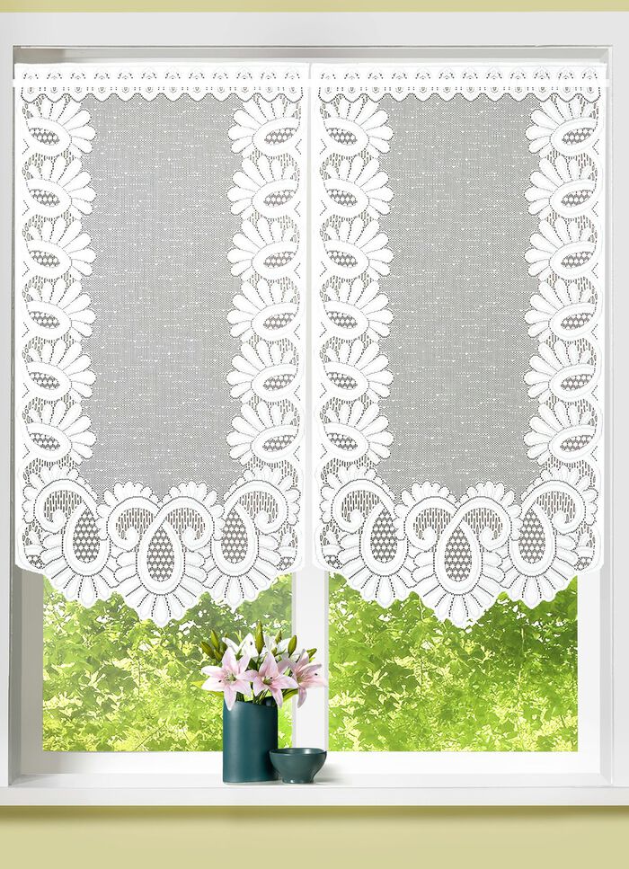 Fenster- oder Türbehang aus Jacquard WEISS