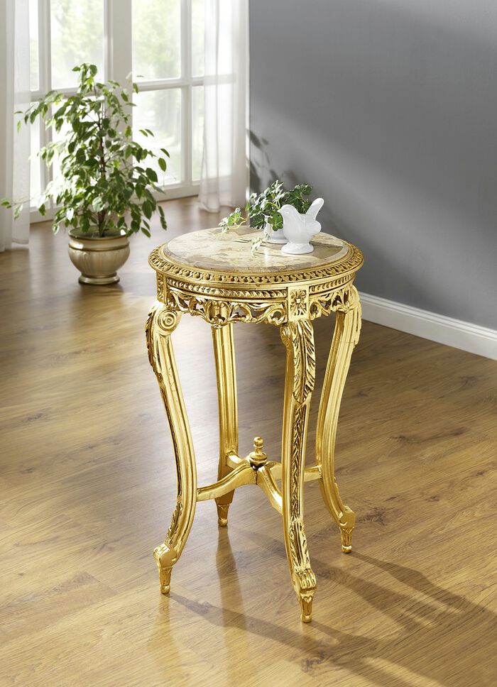 Beistelltisch mit Marmorplatte GOLD