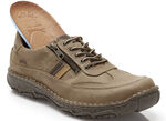 Schnürschuh mit Kontrast-Besätzen NATURBRAUN