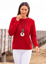 Pullover mit Ajourstreifen 